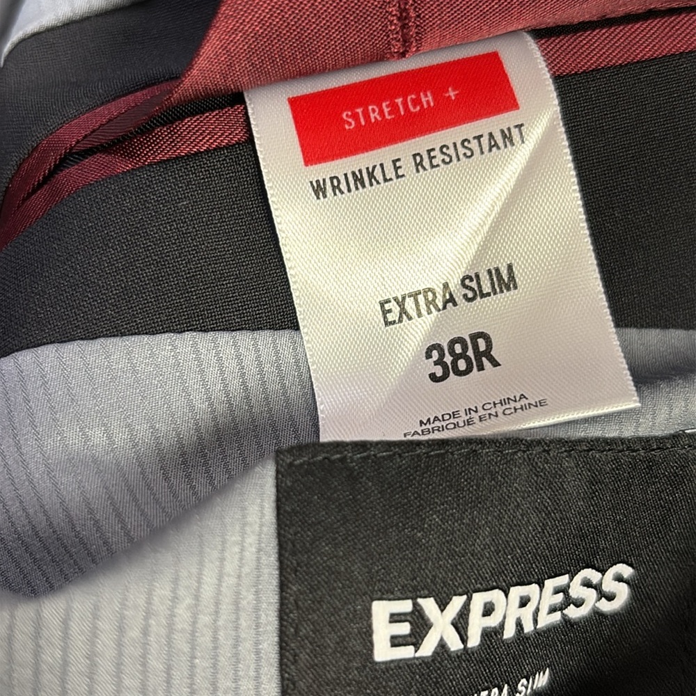 Express Men’s Extra Slim Black Wool-Blend Modern Tech Suit Jacket 38R - Picture 8 of 8